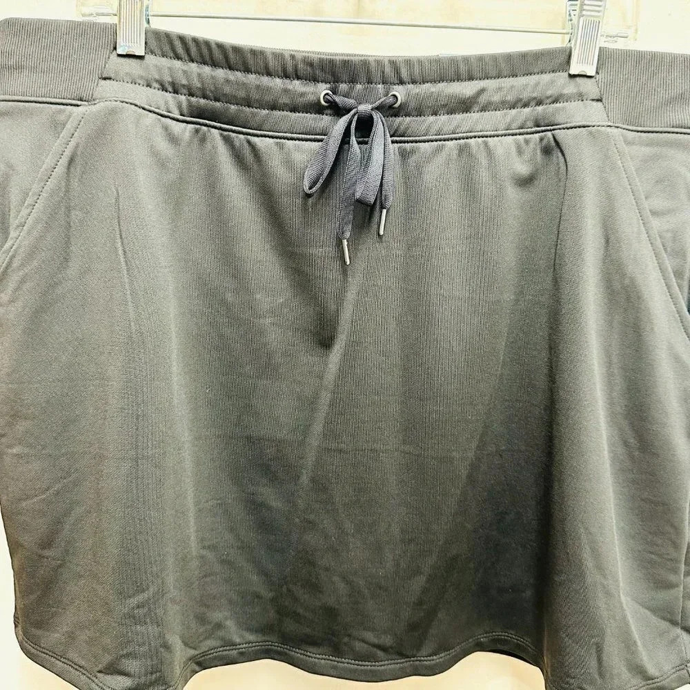 NWT TEK GEAR Women Elastic Waist Comfort Pocket Stretchy Black Skort Size XL - Picture 3 of 7